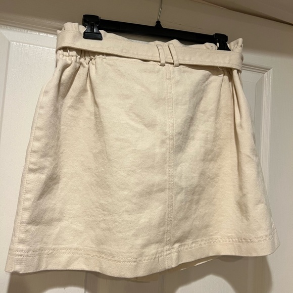NWT Zara cream button bow belt skirt - Picture 5 of 7